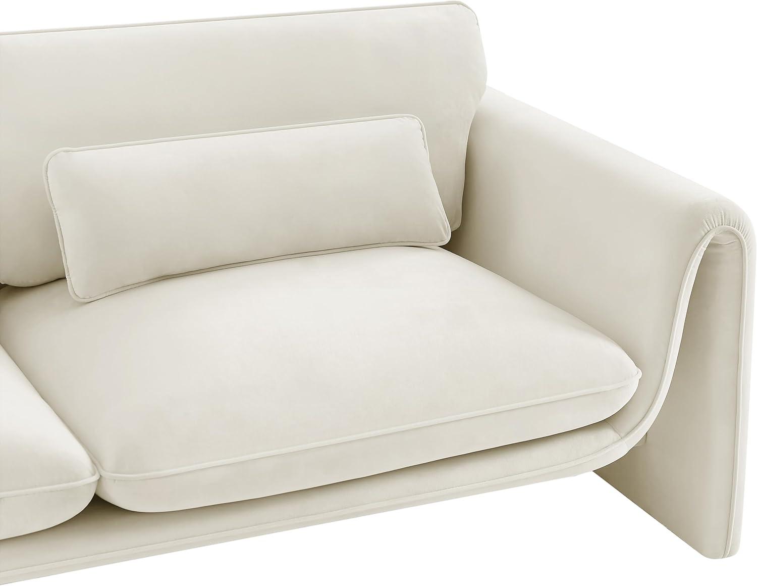 Meridian Furniture Sloan Cream Velvet Fabric Sofa