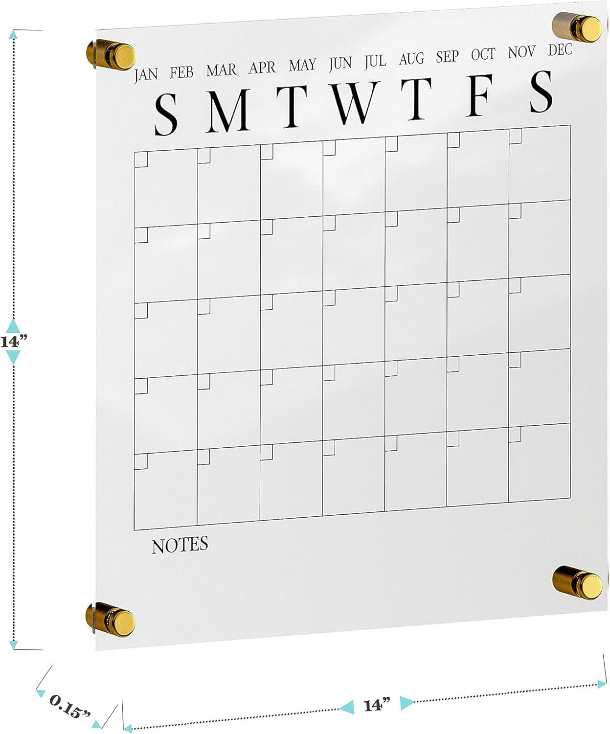 Thomas Martha Stewart Acrylic Wall Calendar with Dry Erase Marker and Mounting Hardware