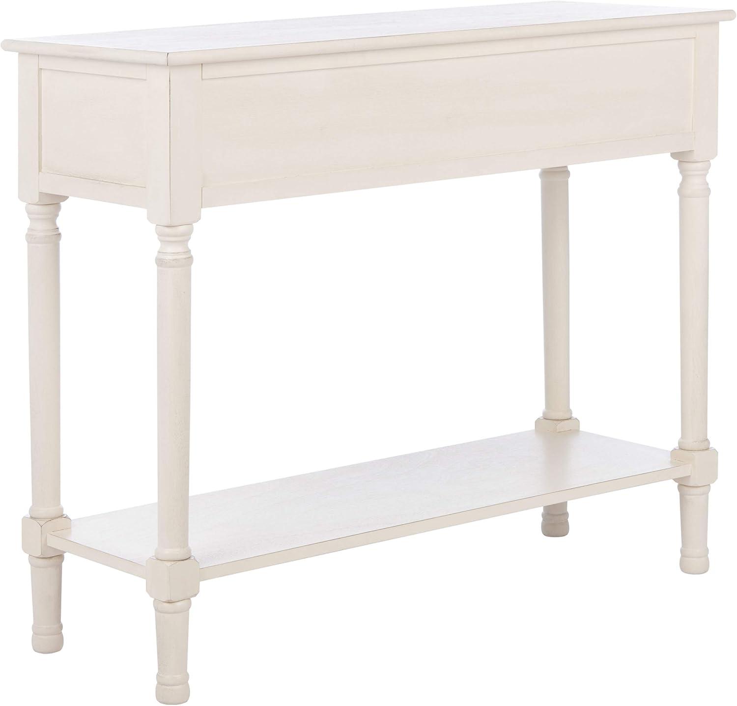 Ryder Distressed White 2-Drawer Console Table with Shelf
