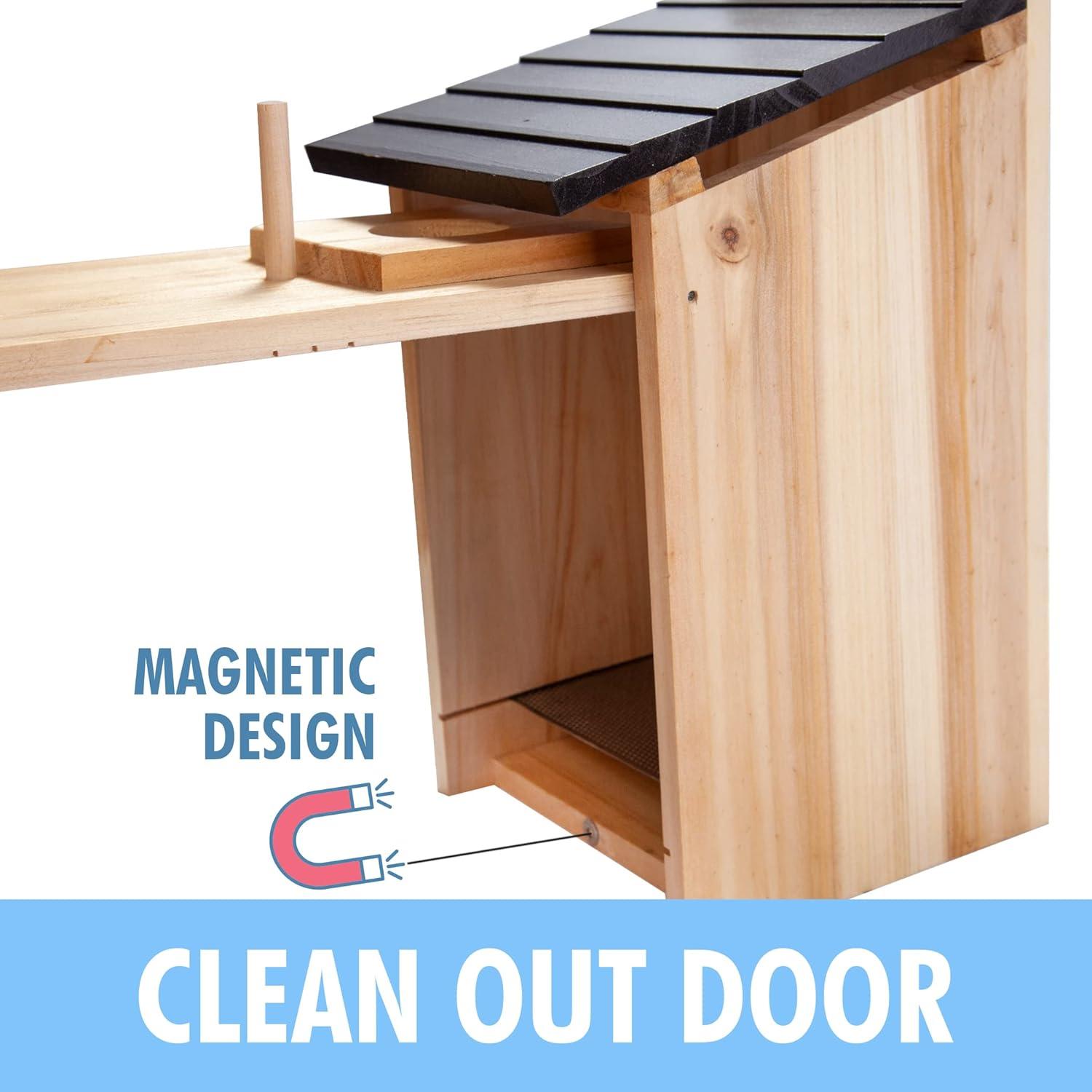 CARTMAN Hanging Colourful Birdhouse Bird Feeder, Wooden Humming Bird Nest, Garden Country Cottages Bird House, Decorative Bird Feeder Gift for Hummingbirds, Cardinal, Bluebird and Wild Birds