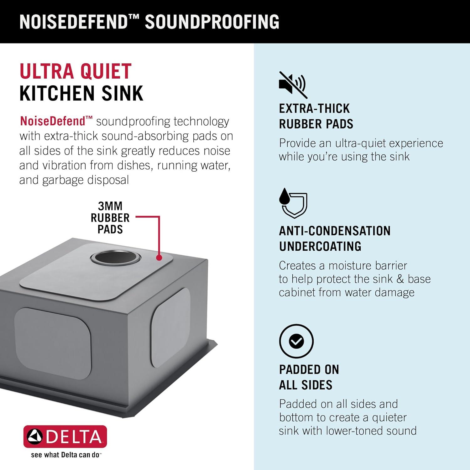 Delta Rivet™ 17" L Workstation Bar Prep Kitchen Sink Undermount 16 Gauge Stainless Steel Single Bowl with WorkFlow™ Ledge