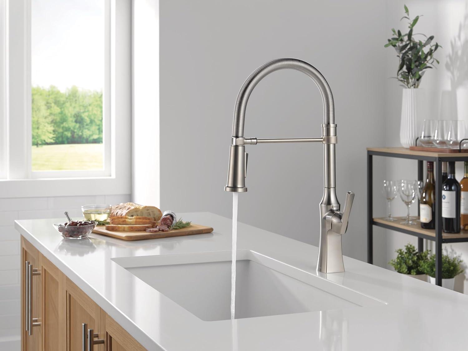 Ermelo Pro Commercial Style Kitchen Faucet, Pull Down Sprayer Kitchen Sink Faucet