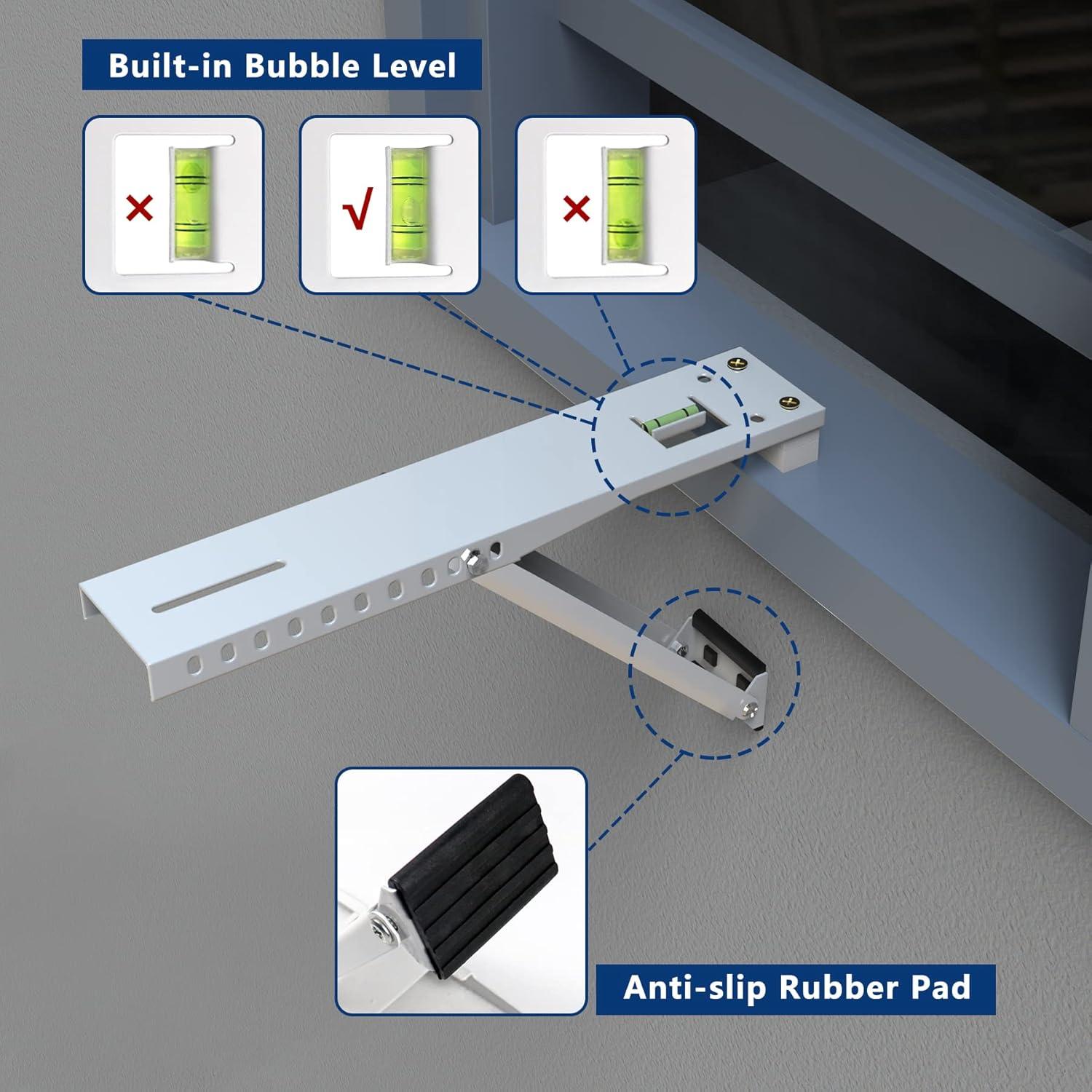 Universal White Steel Window AC Support Bracket