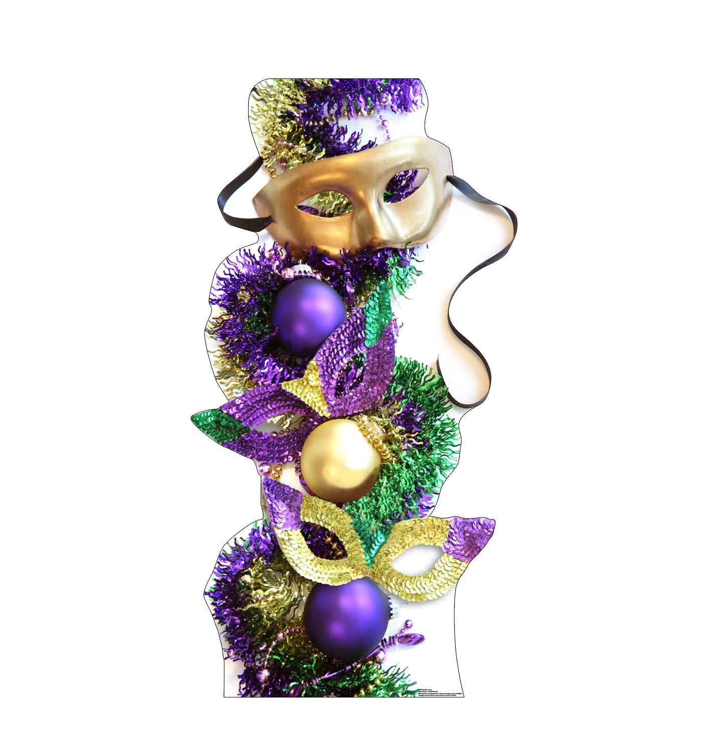 Tall Mardi Gras Masks and Ornaments Cardboard Stand-up