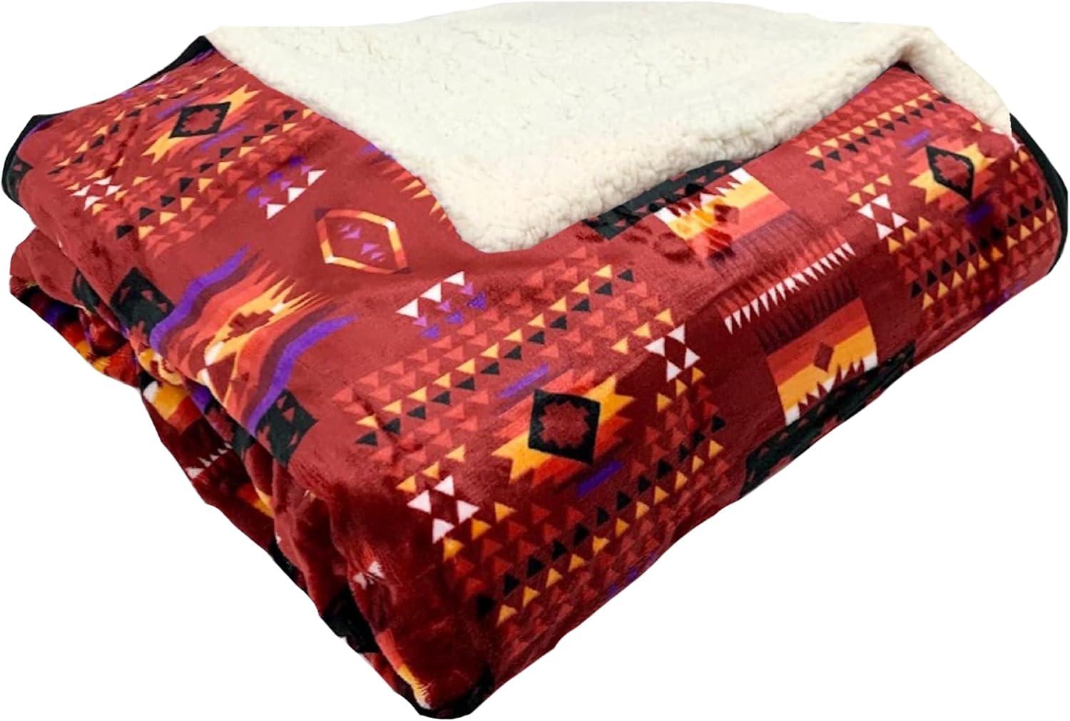WW Sheets Luxuriously Cozy, Super Warm & Soft Aztec Bed Blanket, Southwestern Style Throw Blanket