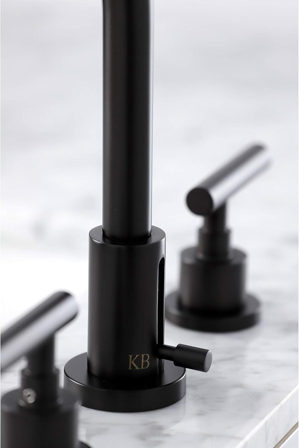 Kingston Brass FSC8925CML Kingston Brass Manhattan Two-Handle 3-Hole Deck Mount Widespread Bathroom Faucet with Brass Pop-Up Drain