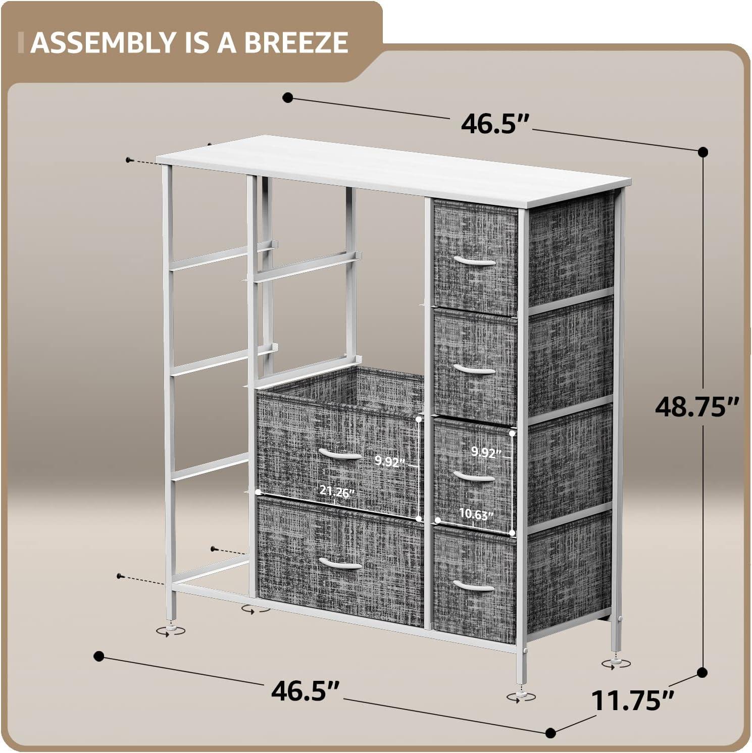 Sorbus 12 Drawers Dresser with Steel Frame and Wood Top