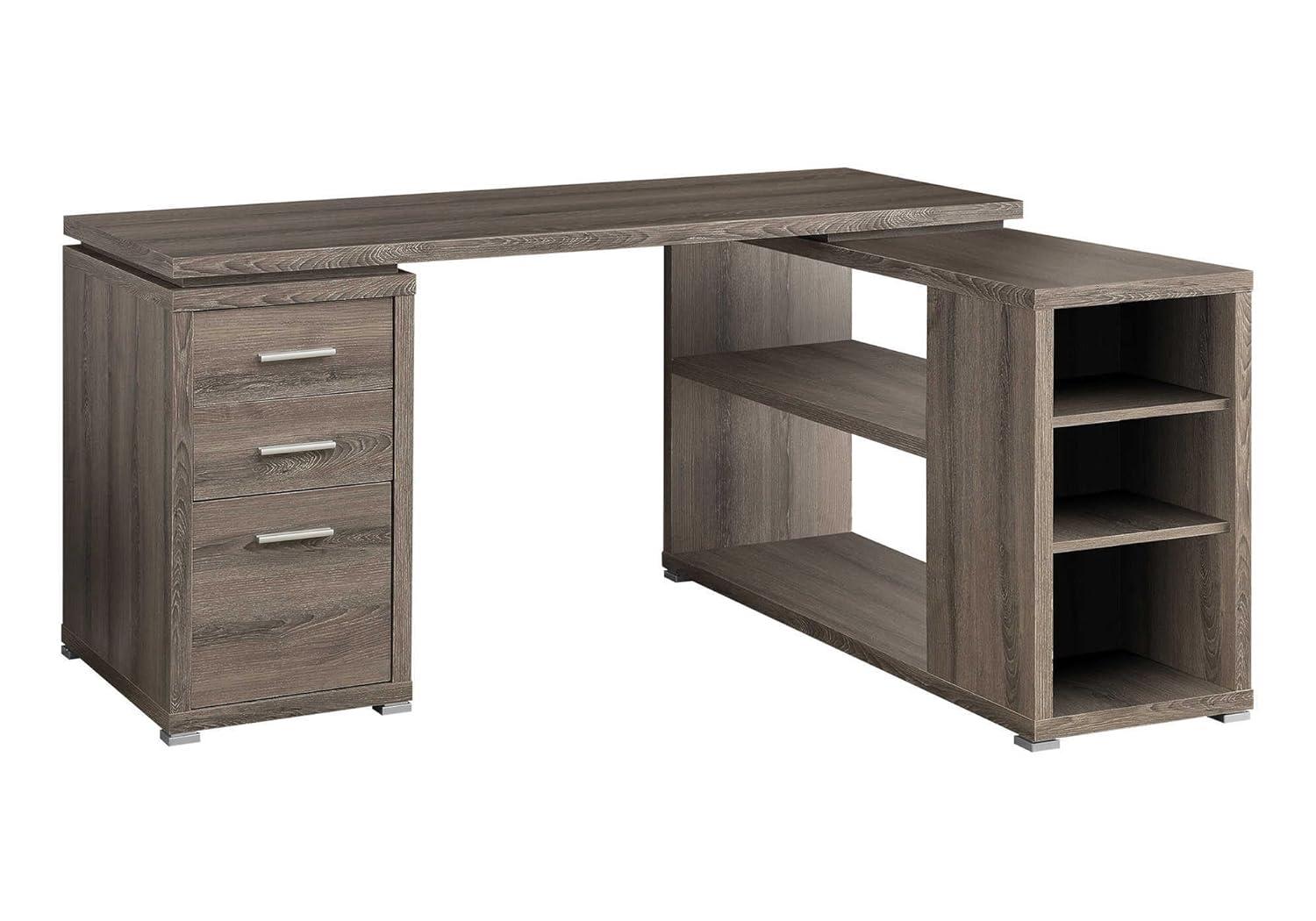 Monarch Specialties Computer Desk, L-Shaped, Corner, 3 Drawers 2 Open Shelves 3 Cubbies, 60"L X 47"W