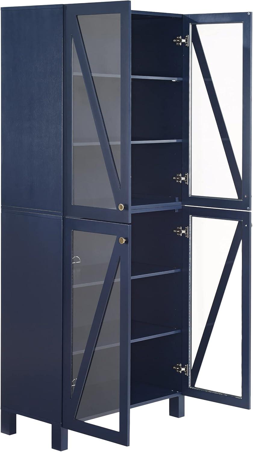 Navy Tall Freestanding Storage Pantry with Adjustable Shelving