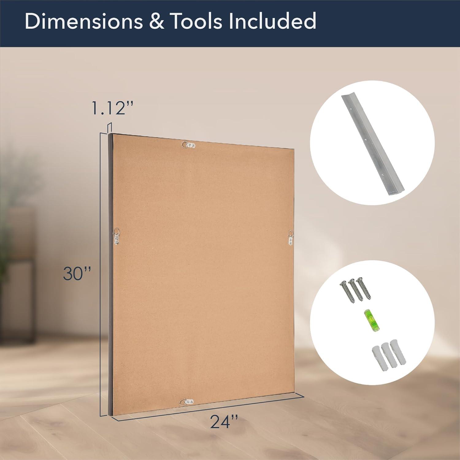 Espresso Brown Beveled Rectangular Vanity Mirror