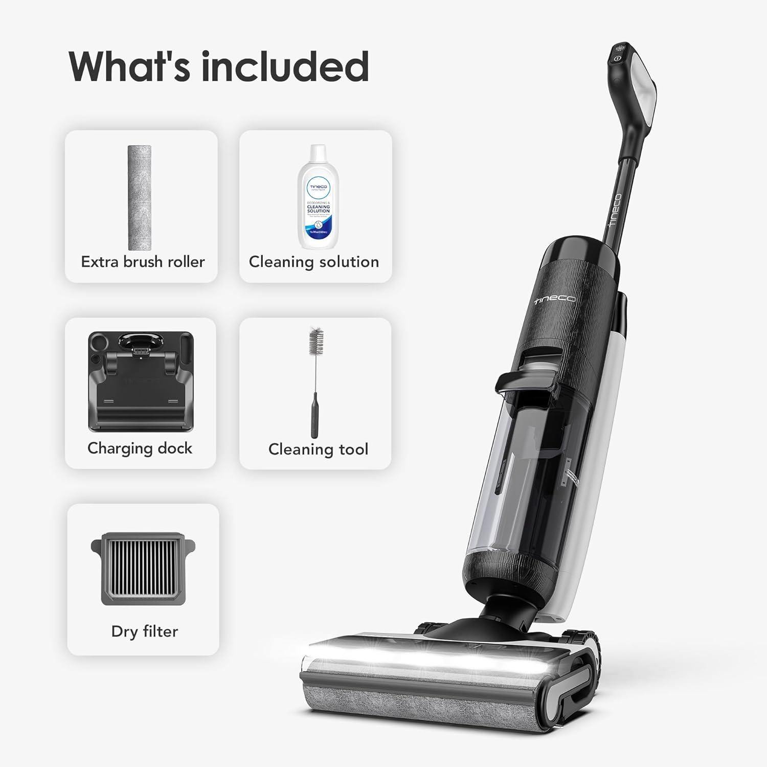 Black Cordless Wet Dry Vacuum Cleaner with LED Display