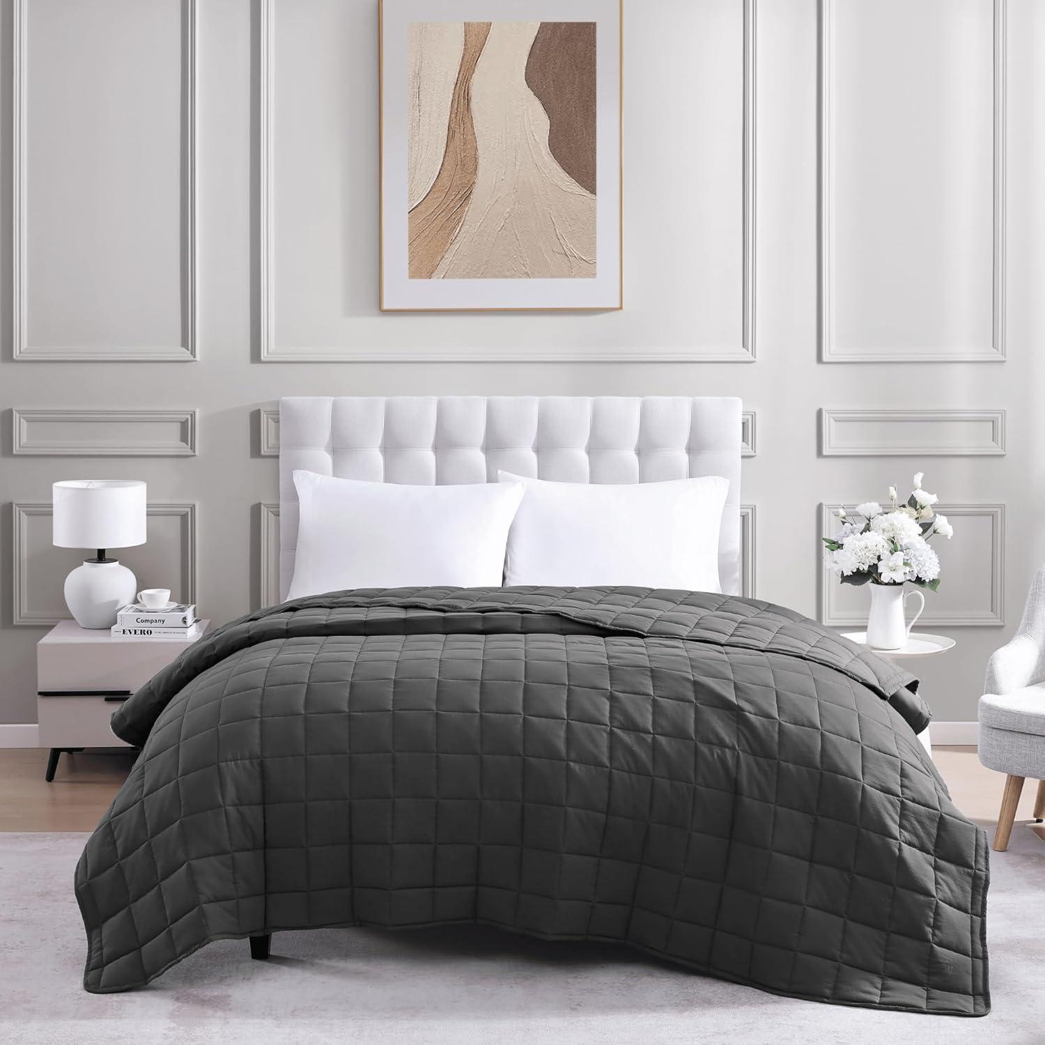 Charcoal Queen Size Lightweight Microfiber Bed Blanket