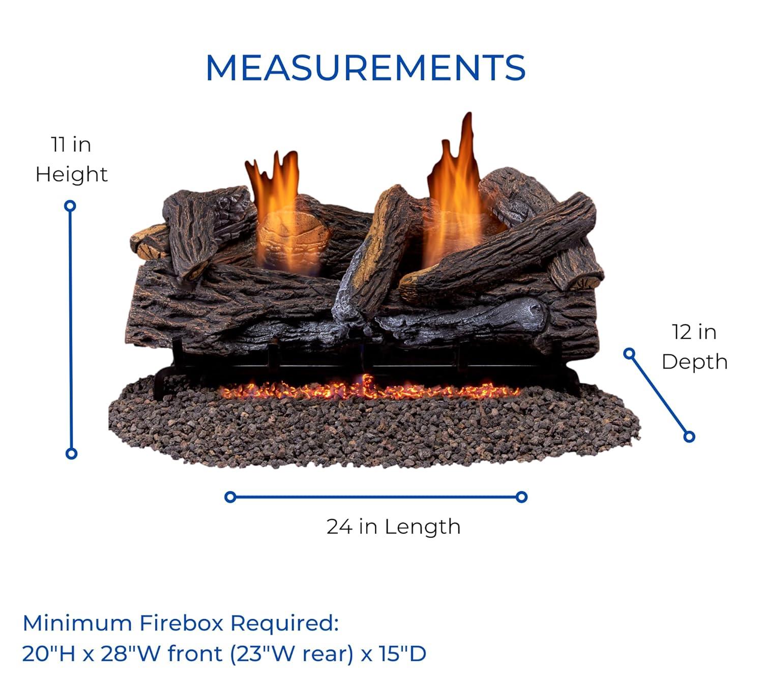 Duluth Forge Duluth Forge Vent less Dual Fuel Gas Log Set, Stacked Oak, T-Stat Control