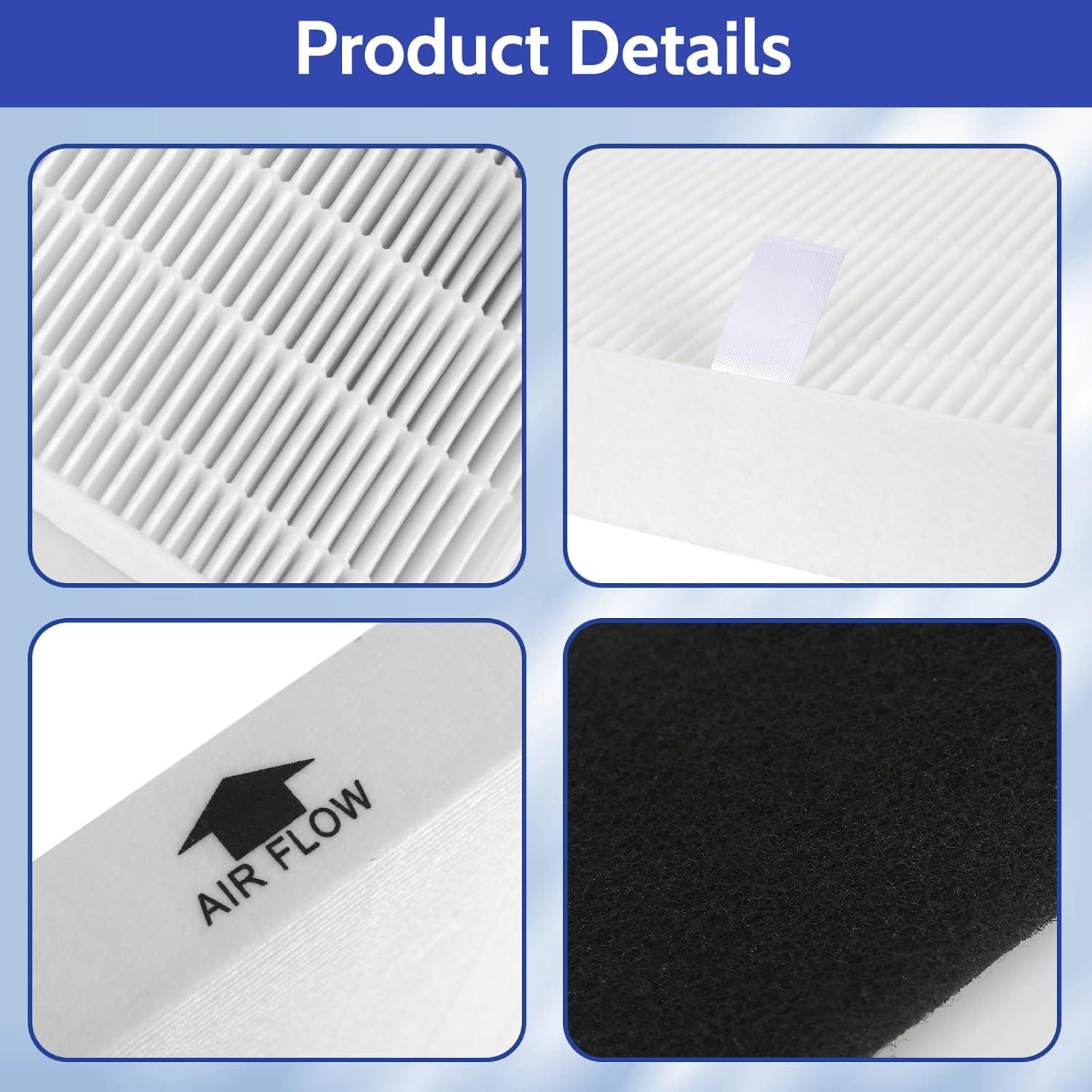 White and Black HEPA Activated Carbon Air Purifier Filters