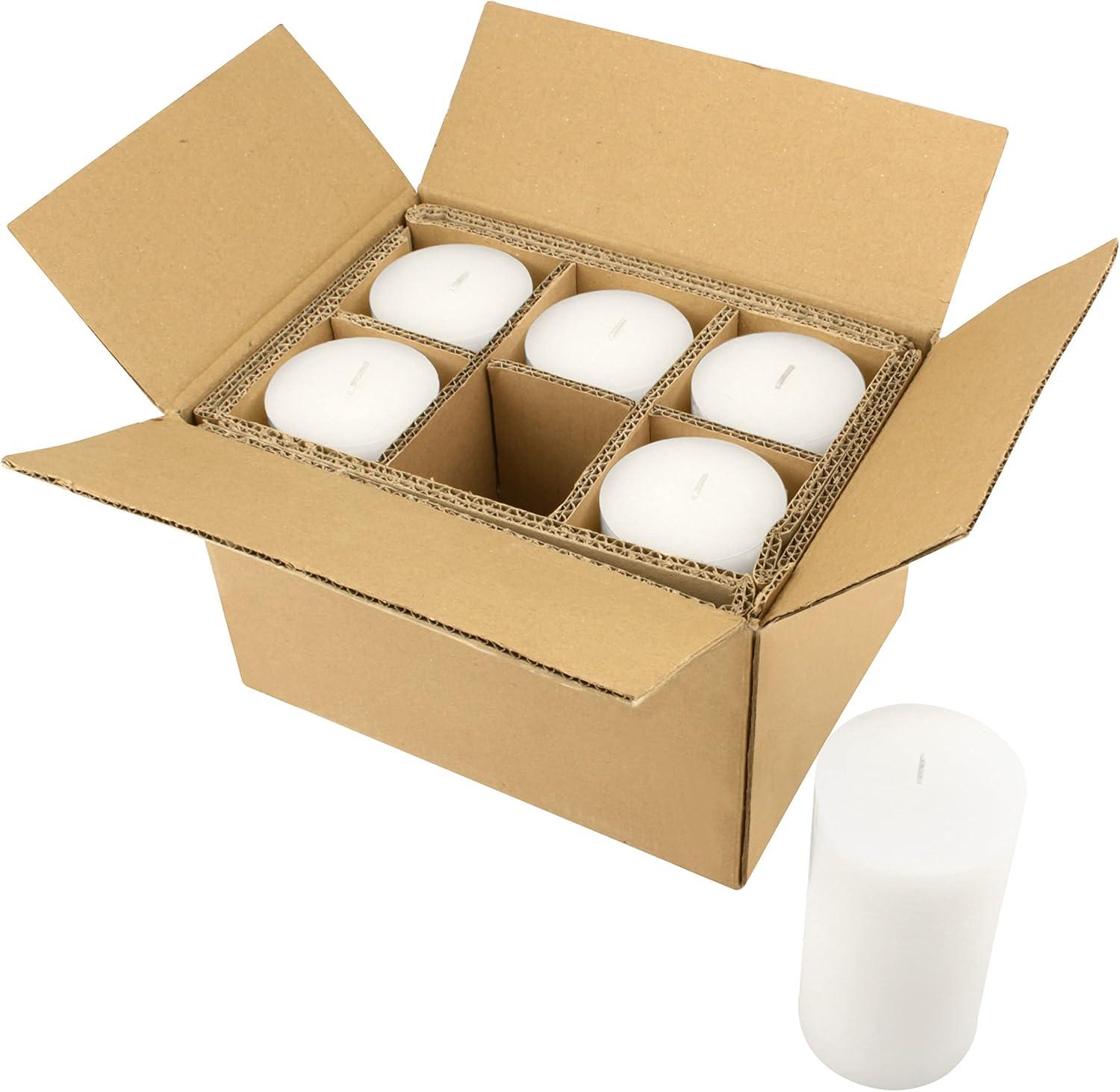 Stonebriar Unscented 3" x 6" 1-Wick White Pillar Candles, 6 Pack