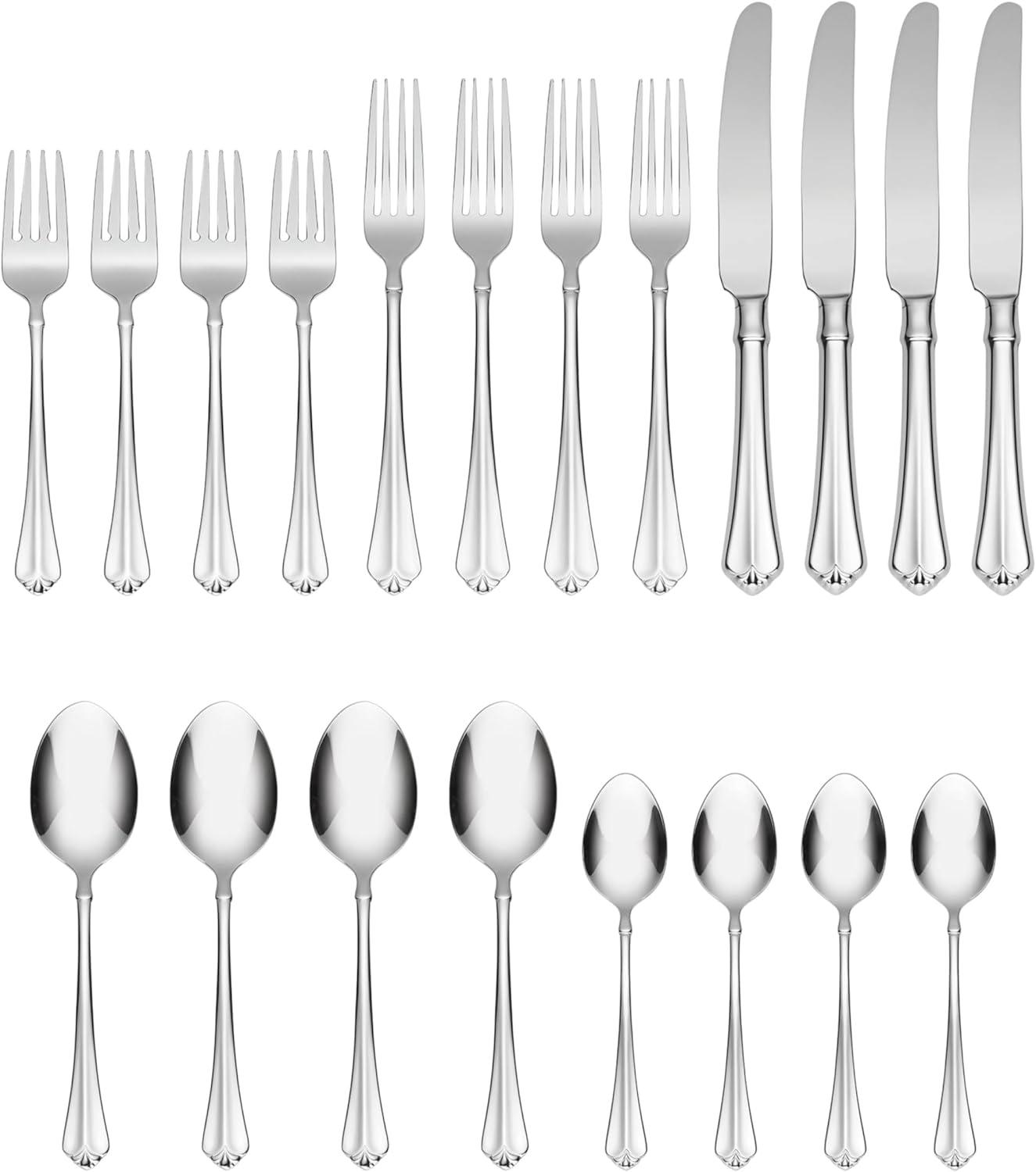 Julliard 20 Piece 18/10 Stainless Steel Flatware Set, Service for 4
