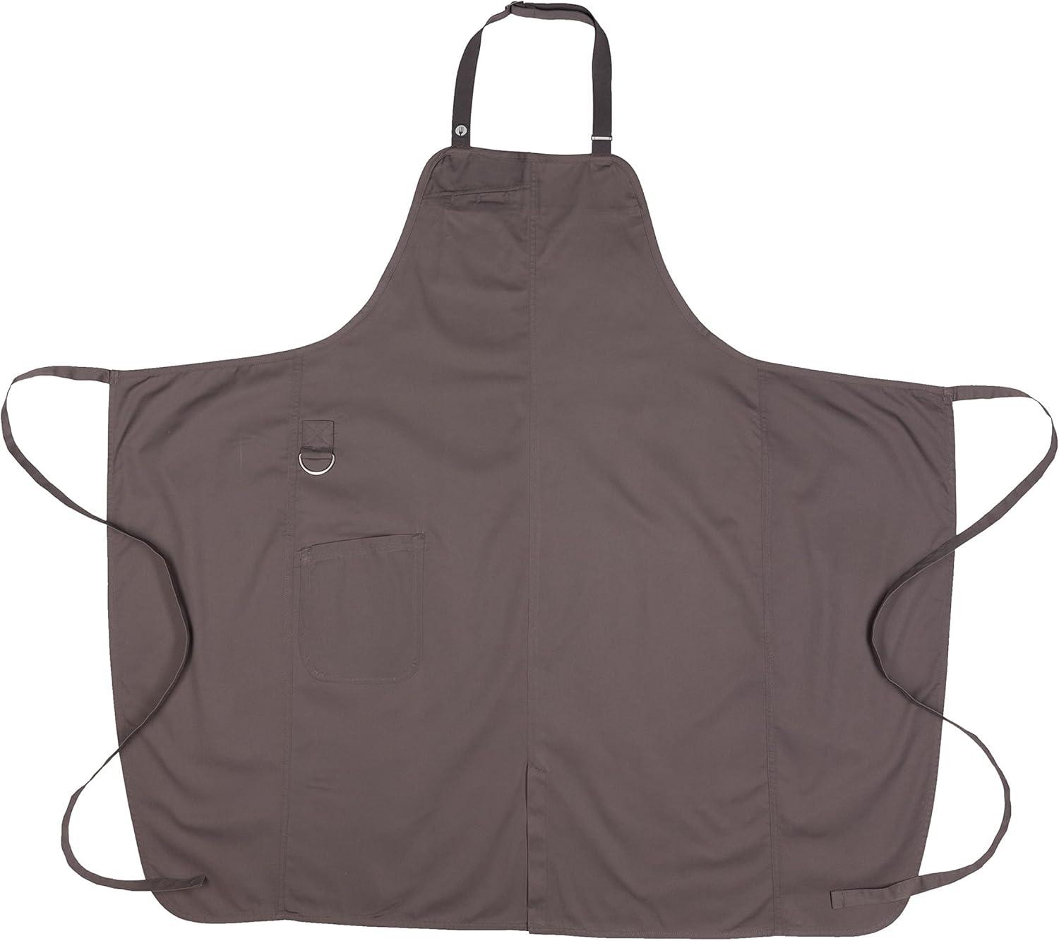 Men's Mushroom Gray Cotton Chef Bib Apron