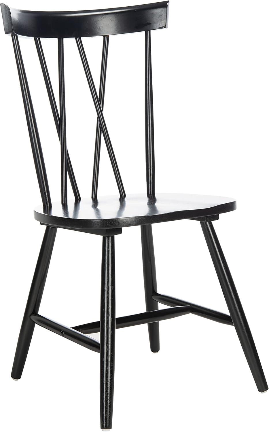 Contemporary Black Windsor Silhouette Upholstered Dining Chair Set