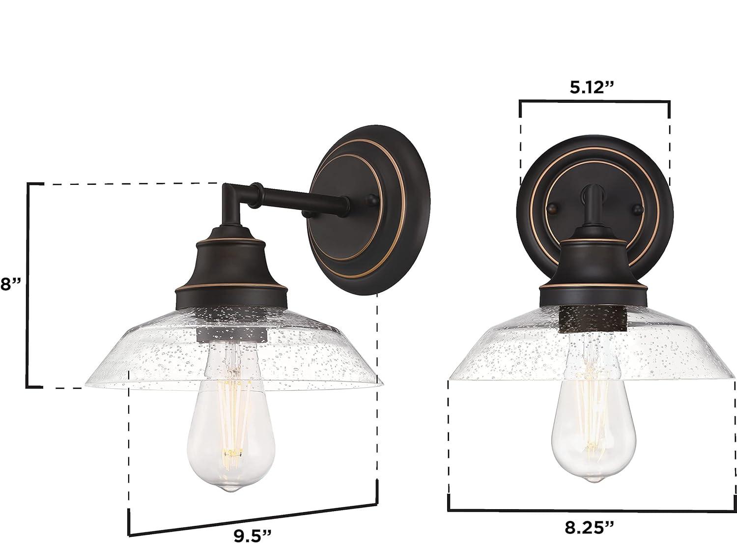 Westinghouse Lighting  Iron Hill One-Light Indoor Wall Fixture - 1-Light Oil Rubbed Bronze with Seeded Glass