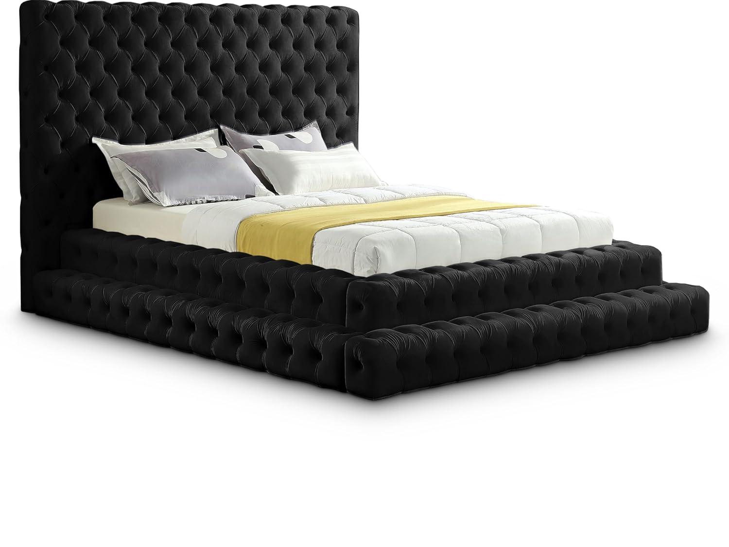Meridian Furniture Revel Navy Velvet King Bed