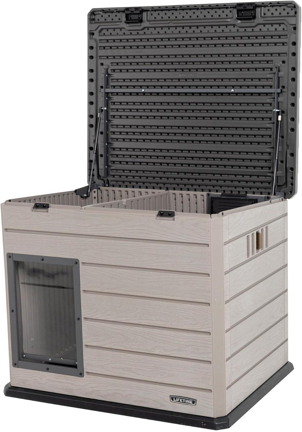 Lifetime Deluxe Beige and Gray HDPE Large Dog House