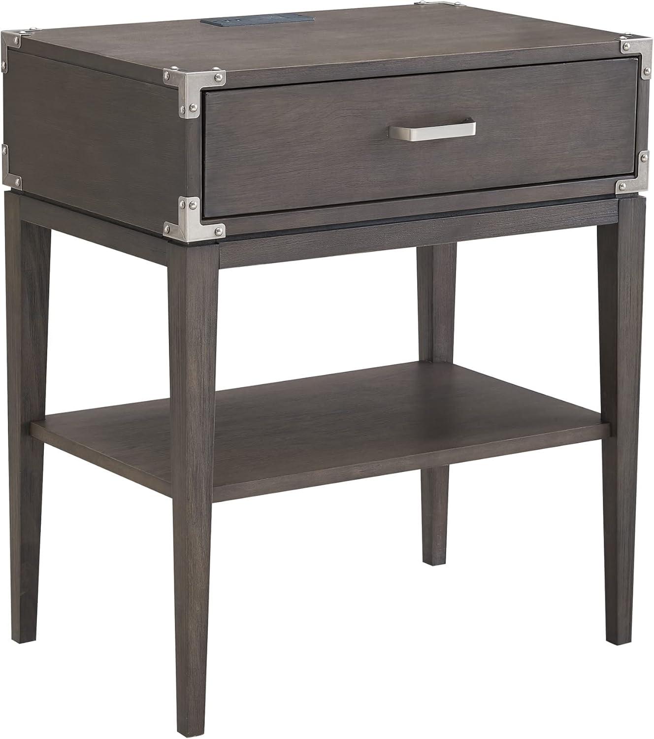 Beckett Solid + Manufactured Wood Side Table in Anthracite