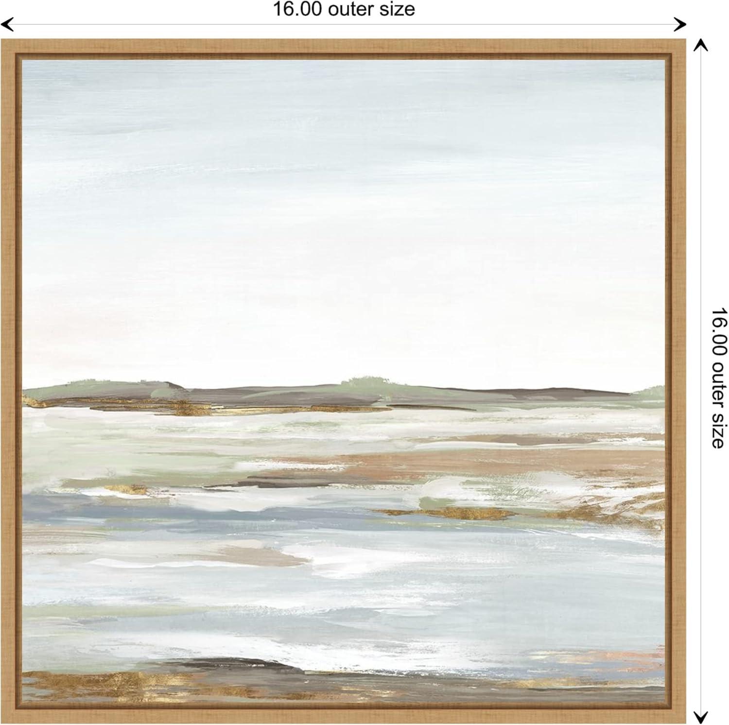 16" x 16" Vastness I by Eva Watts Framed Wall Canvas - Amanti Art: Modern Style Lithograph, Horizontal Layout