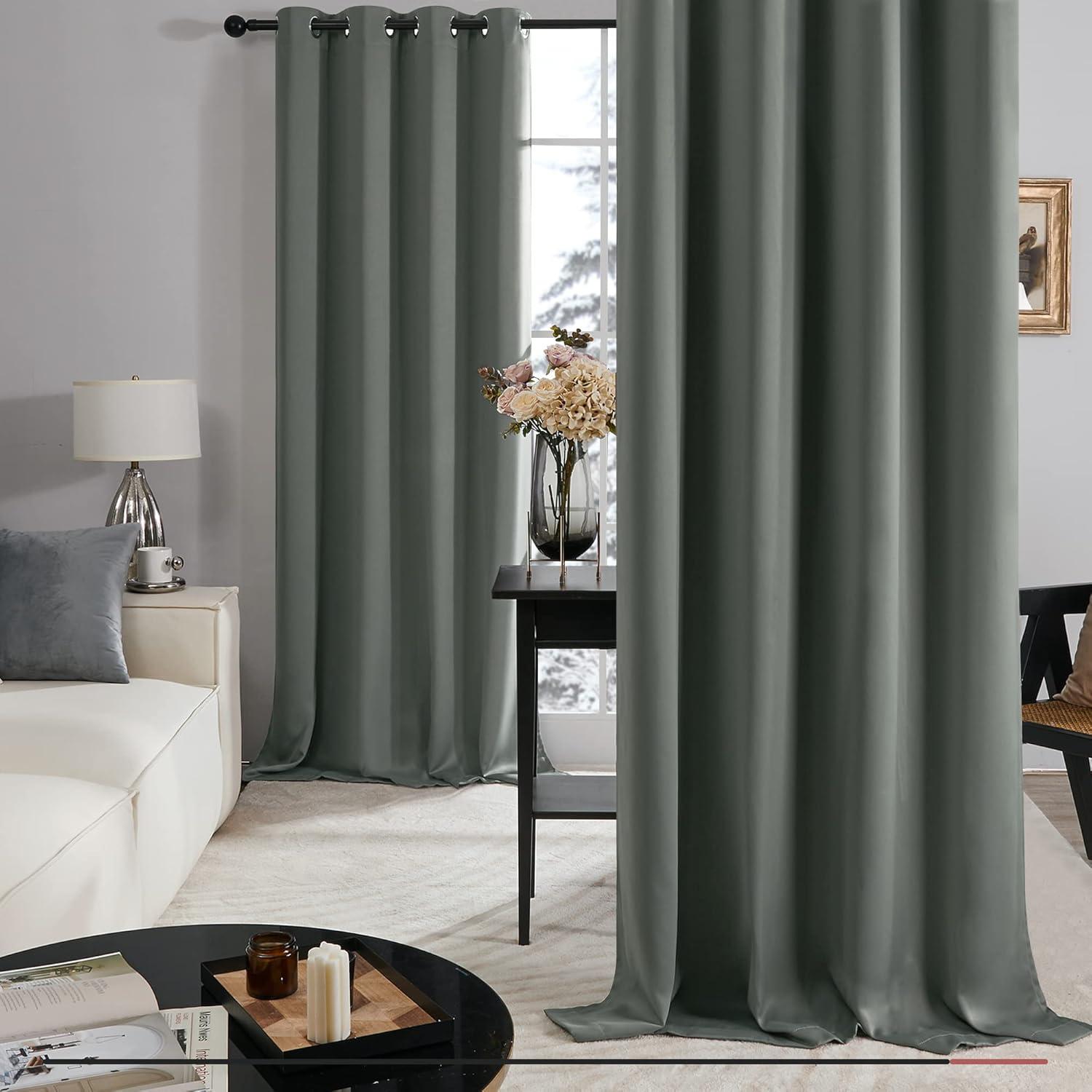 Deconovo Deconovo 100 Percent Blackout with Liner Grommet Curtain Panel Pair (Set of 2)