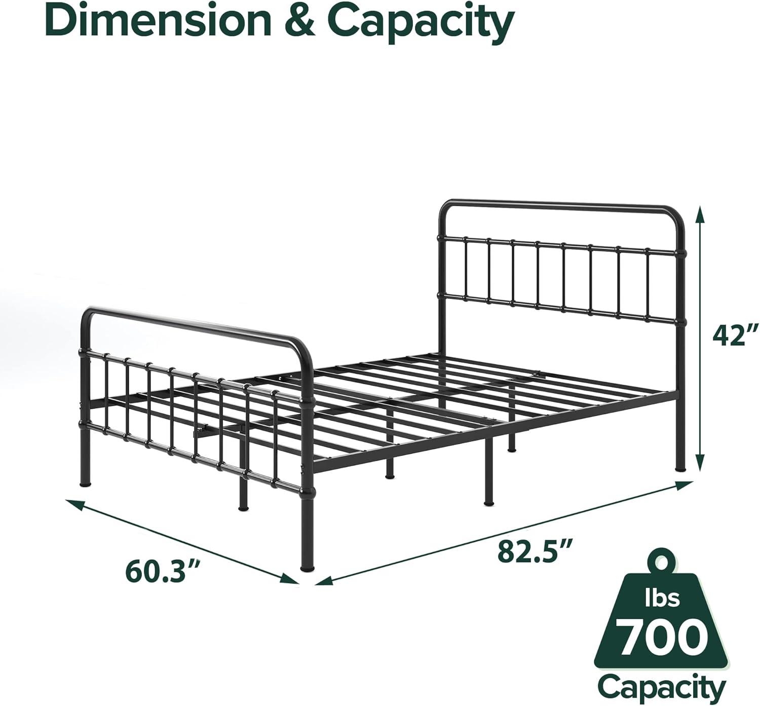 Zinus Florence 42" Modern Farmhouse Metal Platform Bed