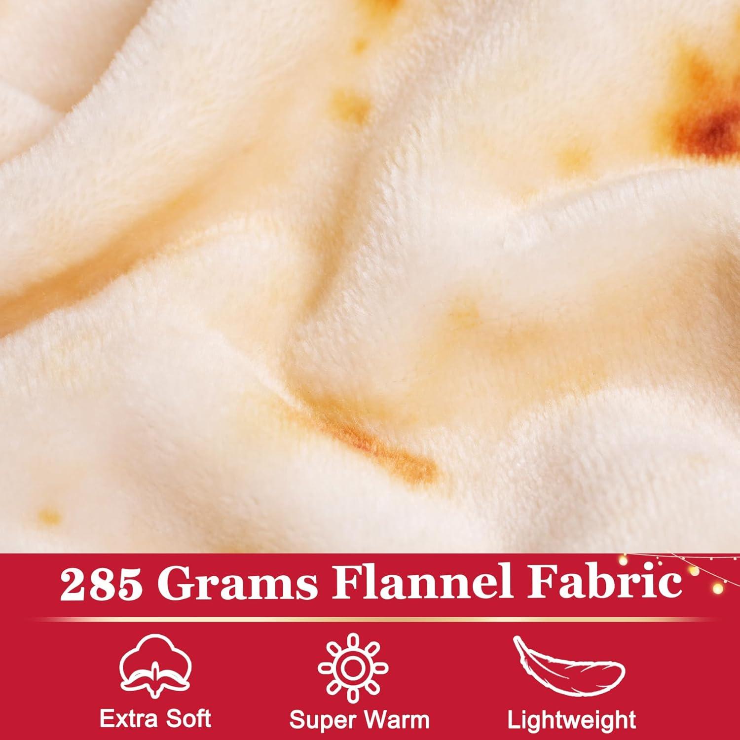 71-Inch Yellow Flannel Tortilla Wrap Throw Blanket