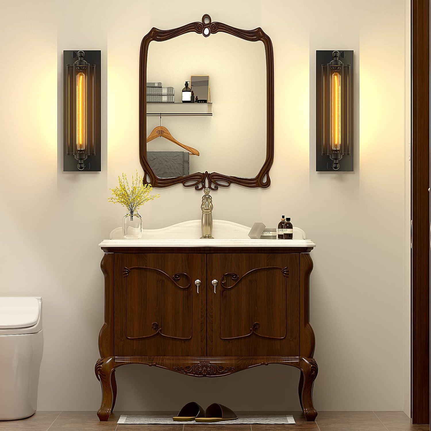 Licperron Industrial Wall Sconce E26 E27 Edison Vintage Wall Sconce Antique Wall Lamp Fixtures Bedside Bar Restaurant Hotel Lighting Decor 2 Pack