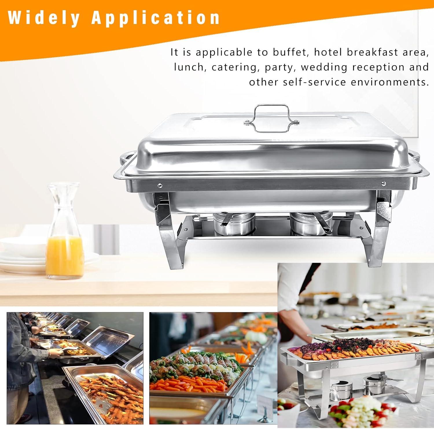 The Party Aisle™ Chafing Dishes For Buffet 4 Pack, 8 Qt Stainless Steel Chafers And Buffet Warmers Sets With Lid, Rectangle Serving Food Warmer Catering Supplies Buffet Display For Parties
