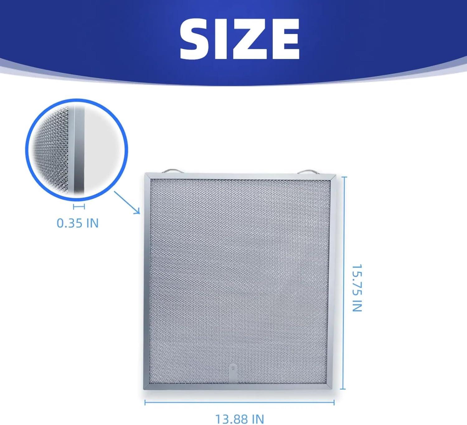 S99010430-002 Range Hood Filter Replacement – 13-7/8'' x 15-3/4" 4512880 Compatible with B.roan N.utone HPF30 Range Hood Filters Pack 2
