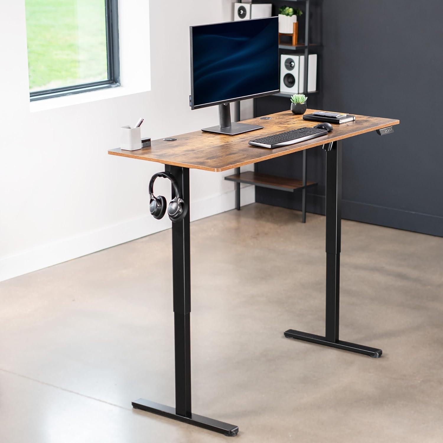 VIVO 55" x 24" Electric Sit Stand Desk, Height Adjustable Workstation (E155TB series)