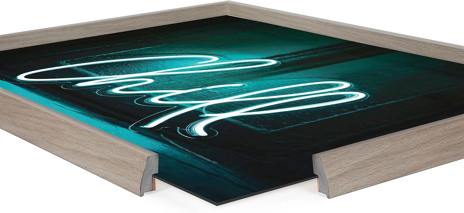 Kate and Laurel Blake Chill Neon Sign Framed Printed Glass by The Creative Bunch Studio, 18x24, Gray