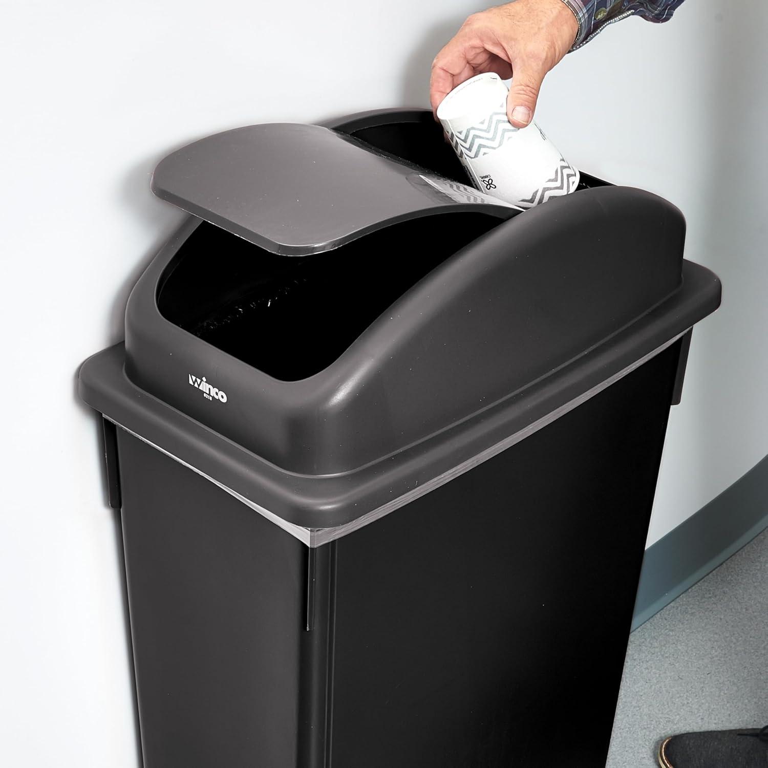 Black Rectangular Plastic Trash Can Cover, 20.4"