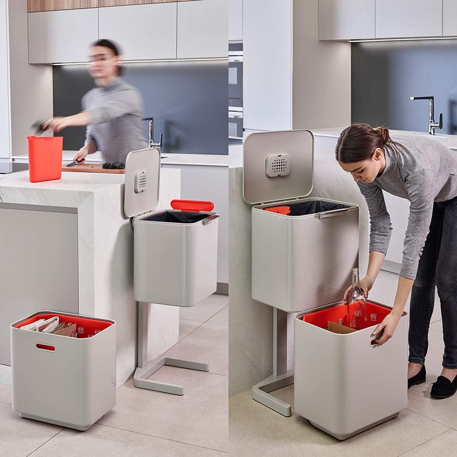 Joseph Joseph Totem Waste & Recycling Dual Kitchen Trash Can
