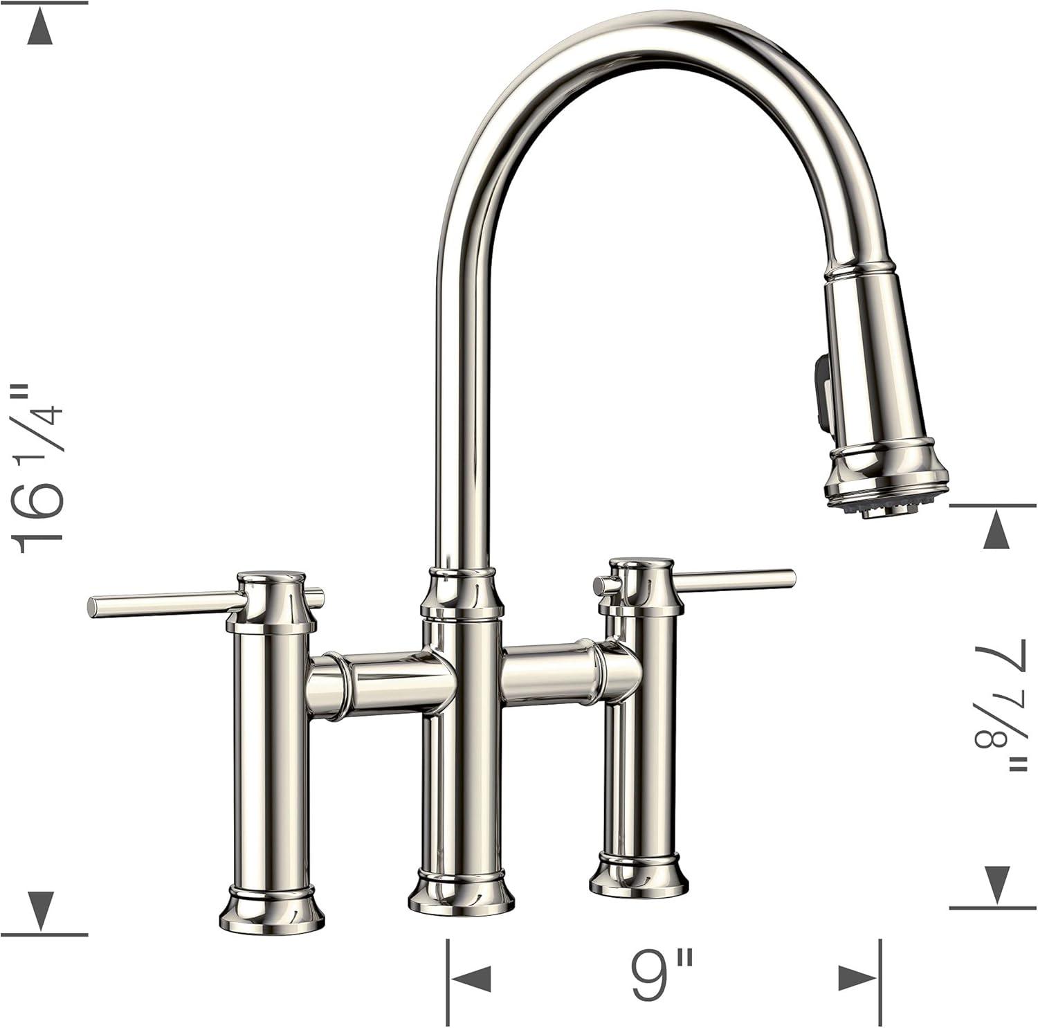 Blanco Empressa Pull-Down Dual-Spray Bridge Faucet 442506