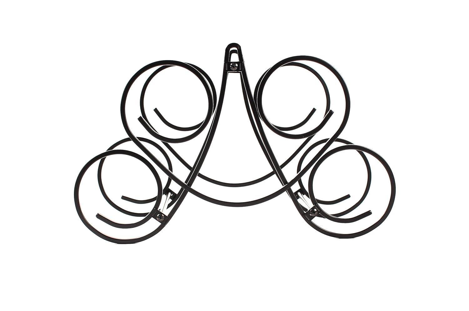 Bordeaux 9.75 in. x 16.5 in. x 7.5 in. Steel Knock Down 5-Bottle Wine Rack in Black