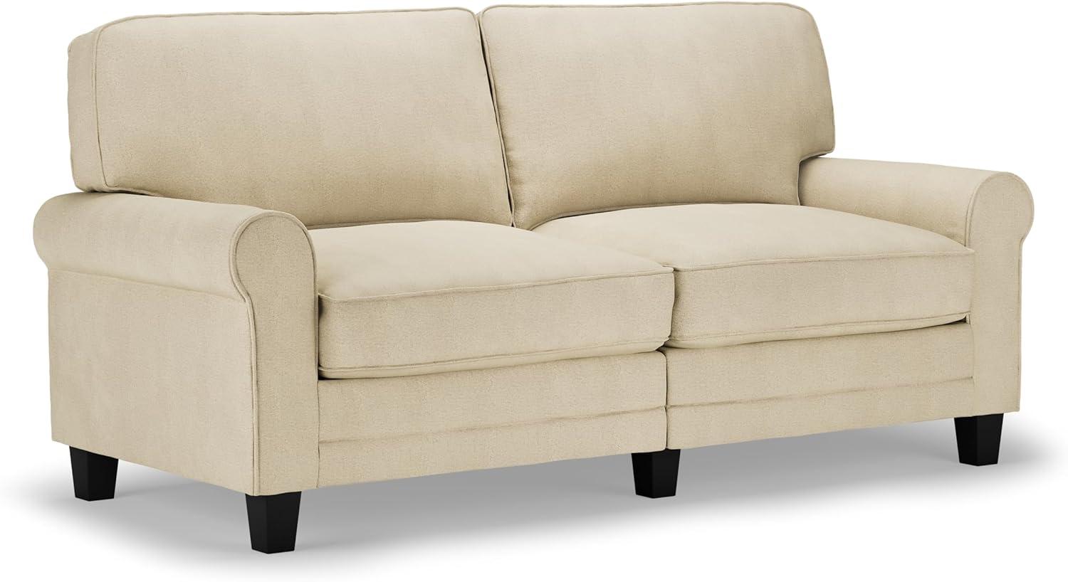 Serta Copenhagen 78" Rolled Arm Sofa, Easy Care Fabric, Soft Pillow Back, Pocket Coil Seat Cushions