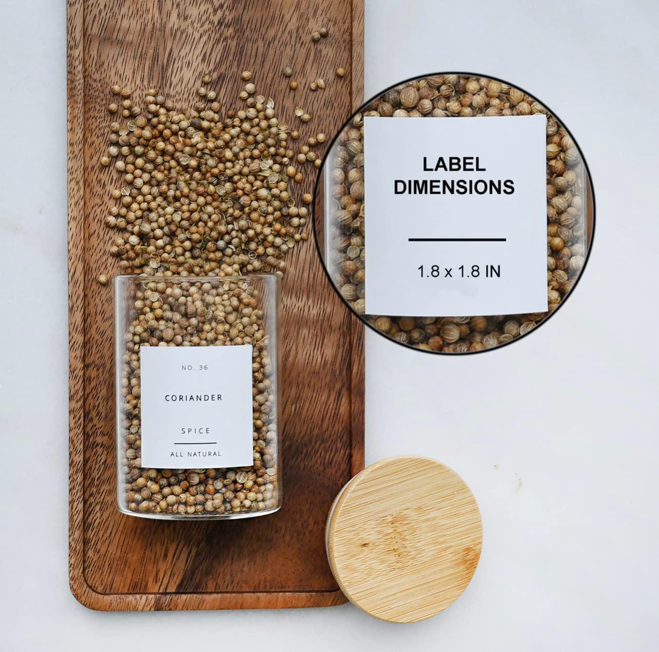 12-Piece Clear Glass Spice Jars with Bamboo Lids