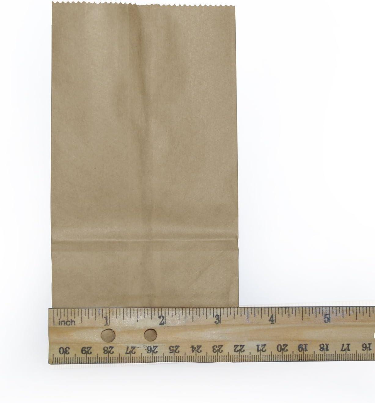 Extra Small Brown Paper Bags 3 x 2 x 6" party favors, Paper Lunch Bags, Grocery Bag, wedding favor bags kraft bags (BROWN, 100 PACK)