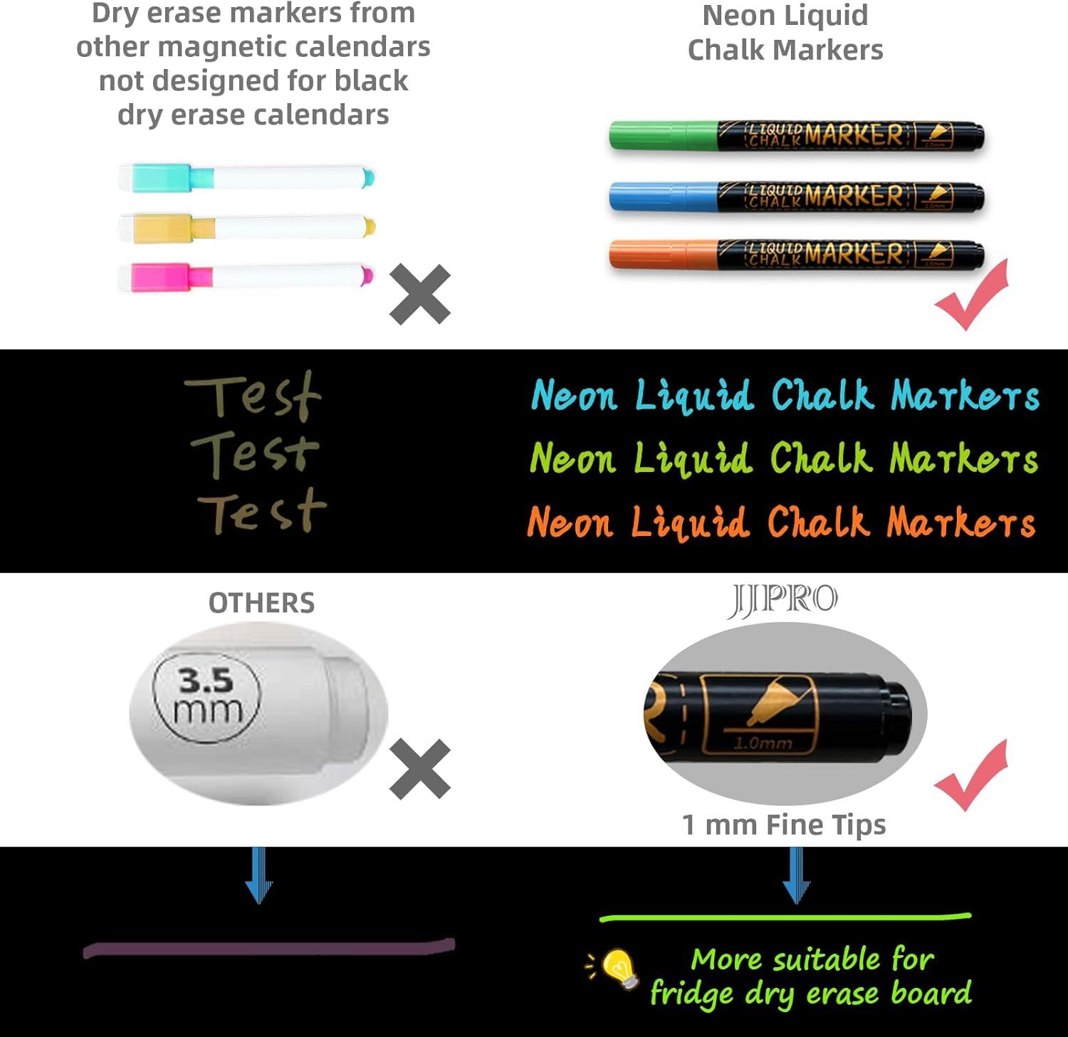 JJPRO Magnetic Dry Erase Menu Blackboard for Fridge-Weekly Meal Planner Chalkboard with Notepad Blackboard Set for Kitchen Refrigerator-Refrigerator Organizer with Menu Planning Board