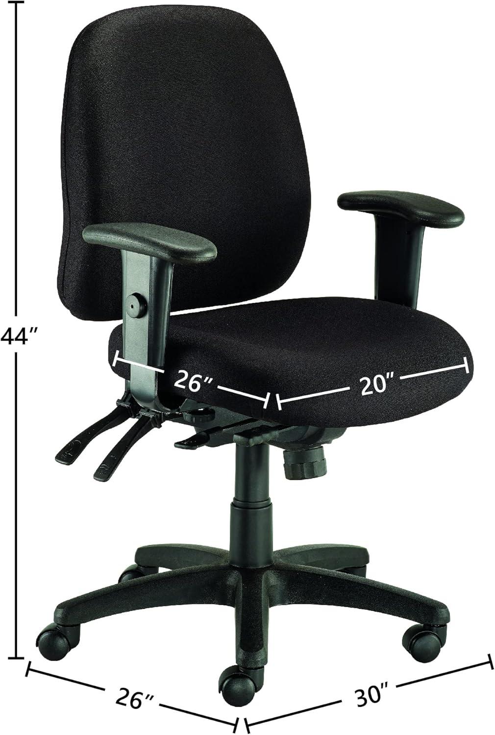 Eurotech 4 x 4 Multi Function Ergonomic Office Desk Chair w/ Armrests, Black