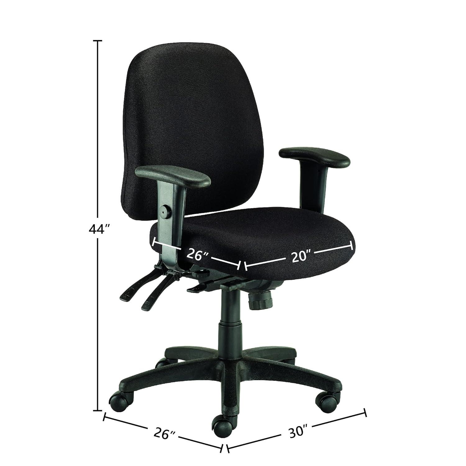 Eurotech 4 x 4 Multi Function Ergonomic Office Desk Chair w/ Armrests, Black