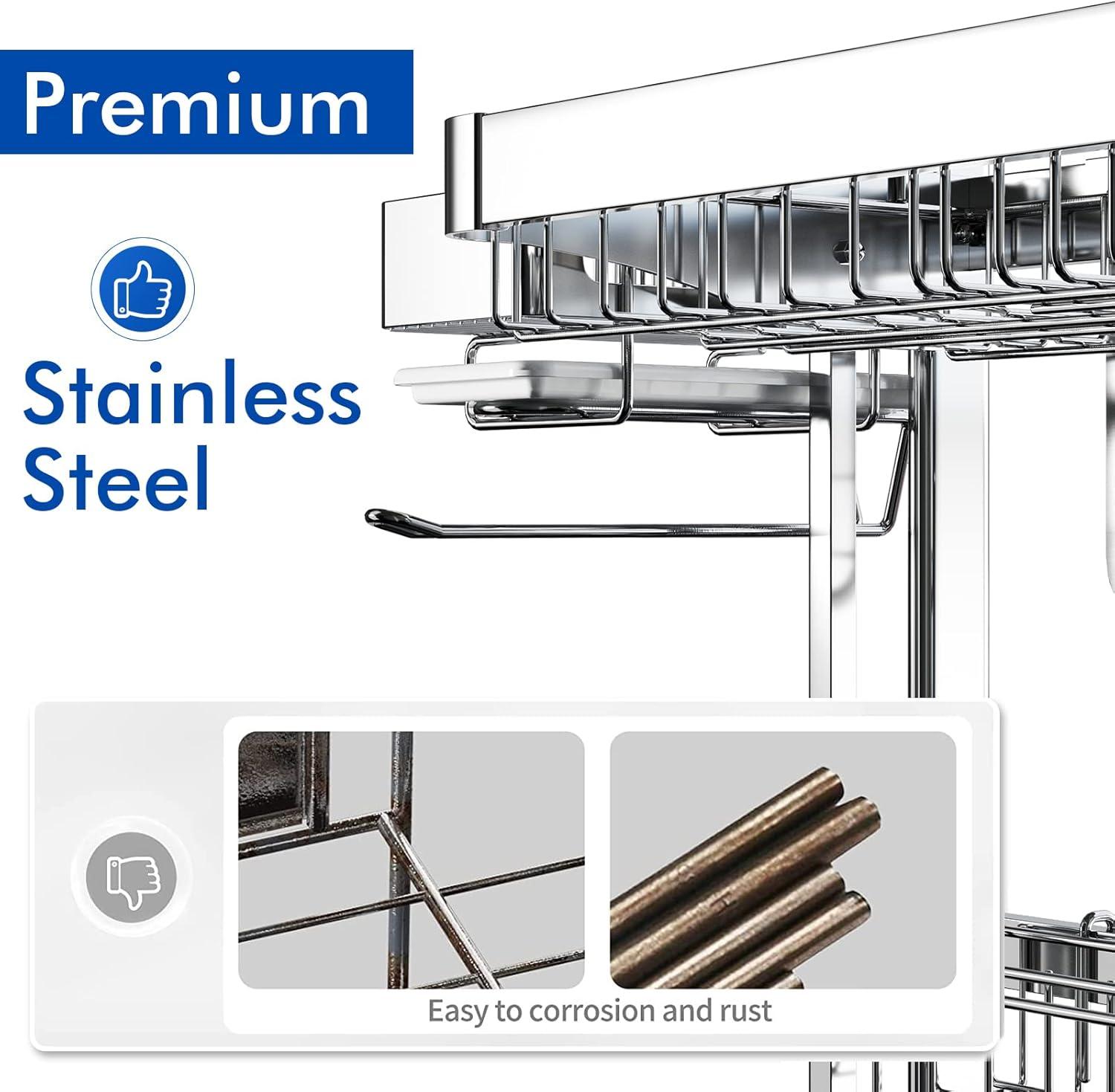 Adjustable Stainless Steel Two Tier Dish Rack