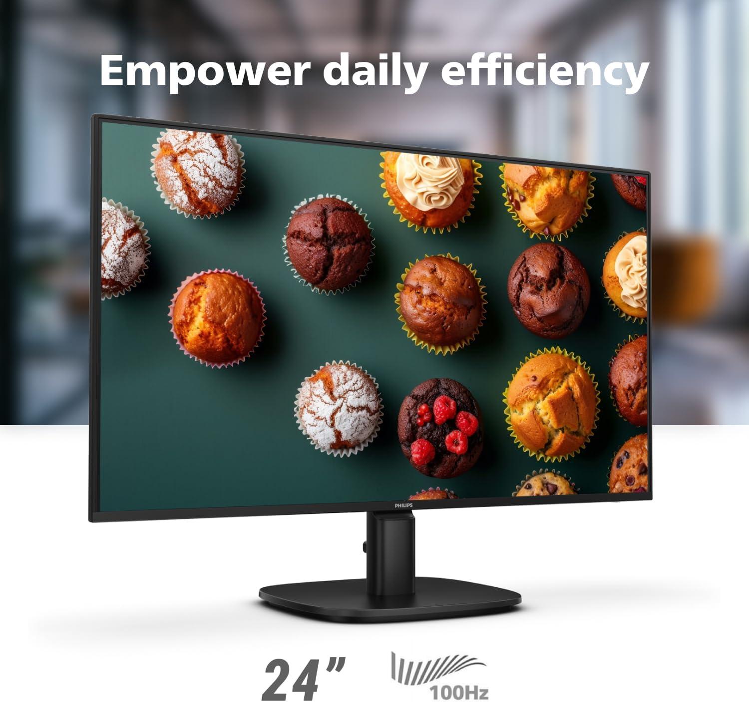 Philips 24B2N2100 24 inch FHD (1920 x 1080) 100Hz Gaming Office Monitor, Energy Star Certified, EPEAT Gold Certification, HDMI & VGA, 4 Year Advance Replacement Warranty