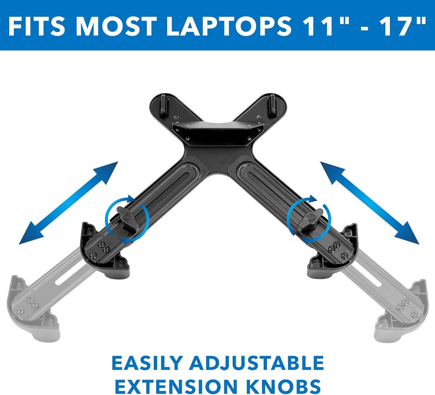Mount-it Mount-It! VESA Clamp On Laptop Tray Notebook Holder Arm with Safety Strap and Safety Ledge Stopper