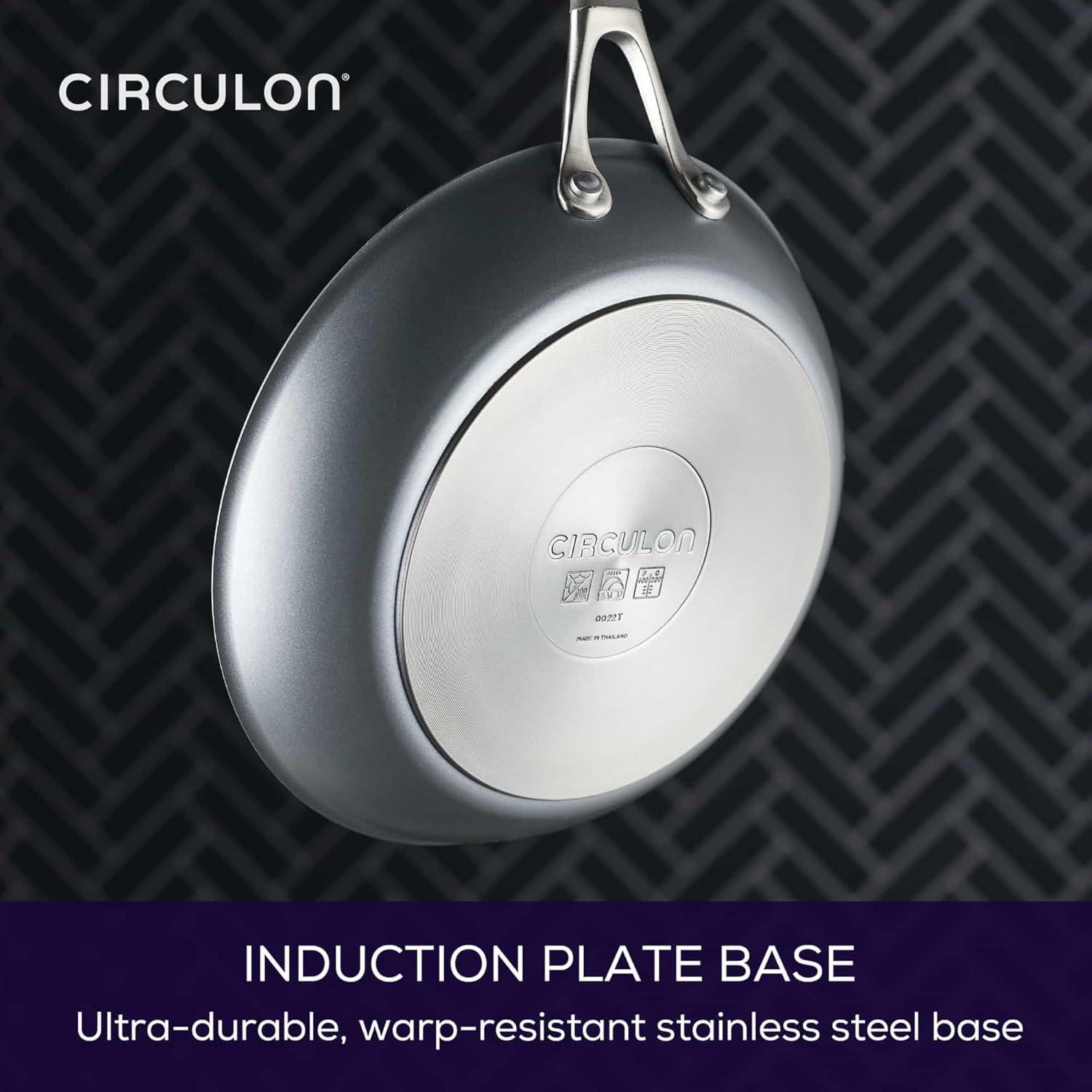 Circulon A1 Series with ScratchDefense Technology 12" Nonstick Induction Frying Pan Graphite: Dishwasher-Safe, Aluminum