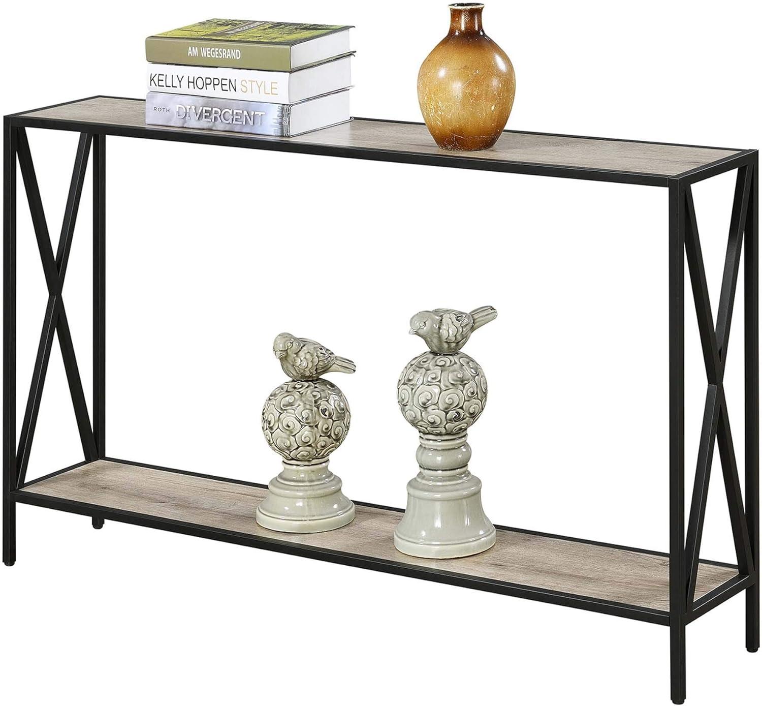 Convenience Concepts Tucson Console Table with Shelf, Sandstone/Black